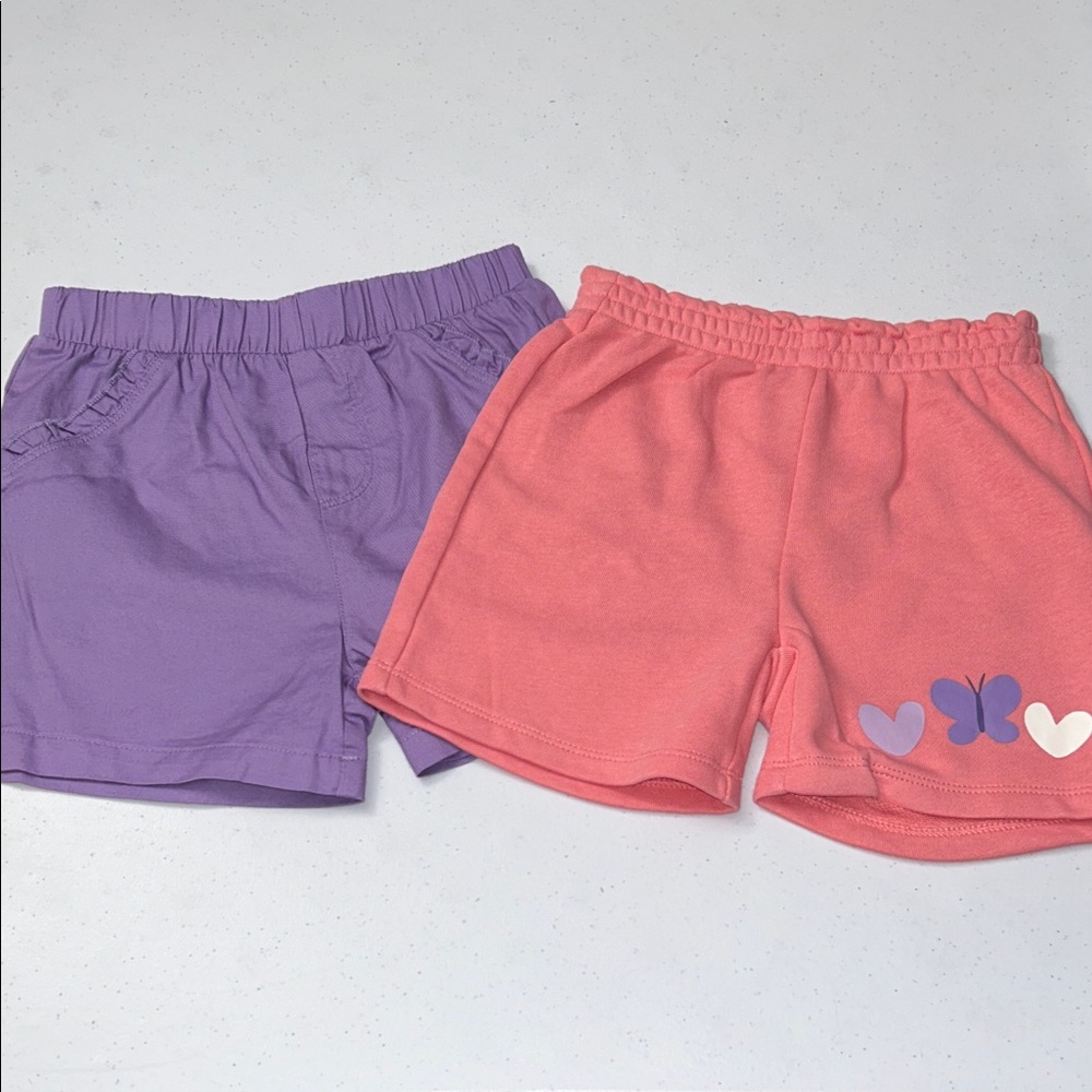 Pekkle Girl’s Purple and Pink Comfortable Everyday Shorts Size 5 NWOT
